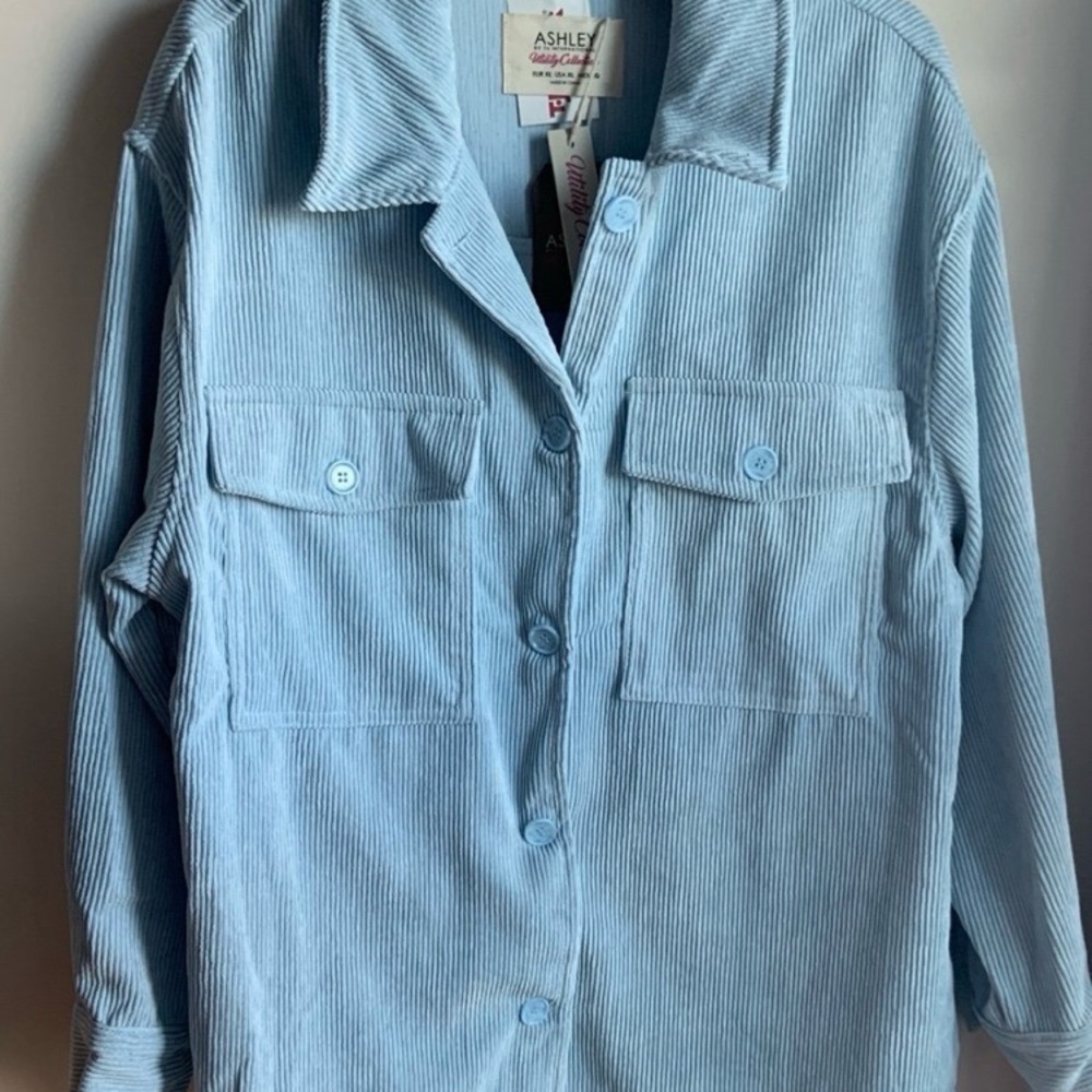 Ashley by 26 International Light Dream Blue Women's Jacket Shacket XL